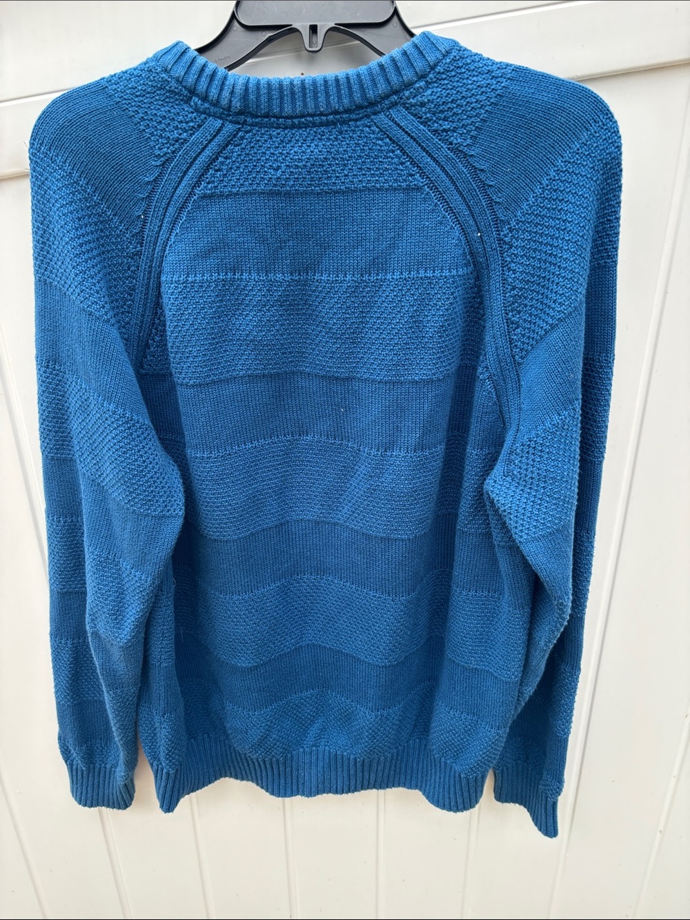 Lands' End Deep Blue Textured Crewneck Sweater - Picture 5 of 7